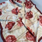 Summer Rose  Desen Pamuk İpek Şal-120000-Kırmızı