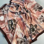 Summer Rose  Desen Pamuk İpek Şal-120000-Kahve