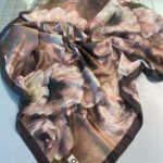 Rosaline Desen Pamuk İpek Şal-13000-Acıkahve