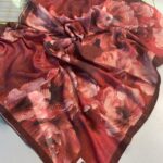 Rosaline Desen Pamuk İpek Şal-13000-Bordo