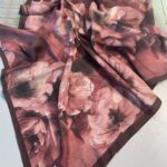 Rosaline Desen Pamuk İpek Şal-13000-Gül kurusu