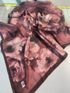 Rosaline Desen Pamuk İpek Şal-13000-Gül kurusu