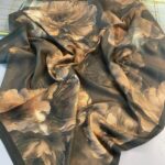 Rosaline Desen Pamuk İpek Şal-13000-Karamel