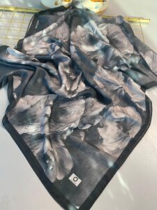 Rosaline Desen Pamuk İpek Şal-13000-Siyah