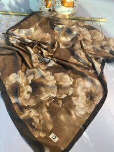 Rosaline Desen Pamuk İpek Şal-13000-Kahve