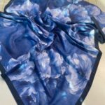 Rosaline Desen Pamuk İpek Şal-13000-Gece Mavi