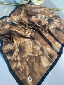 Rosaline Desen Pamuk İpek Şal-13000-Zeytin Yeşili