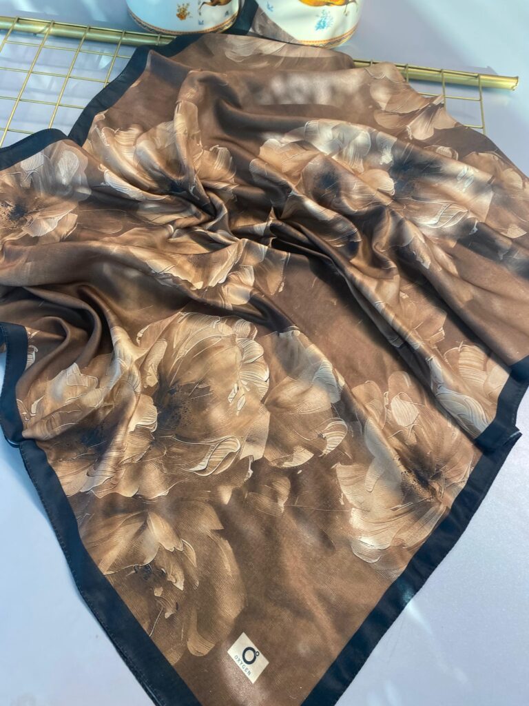 Rosaline Desen Pamuk İpek Şal-13000-Zeytin Yeşili