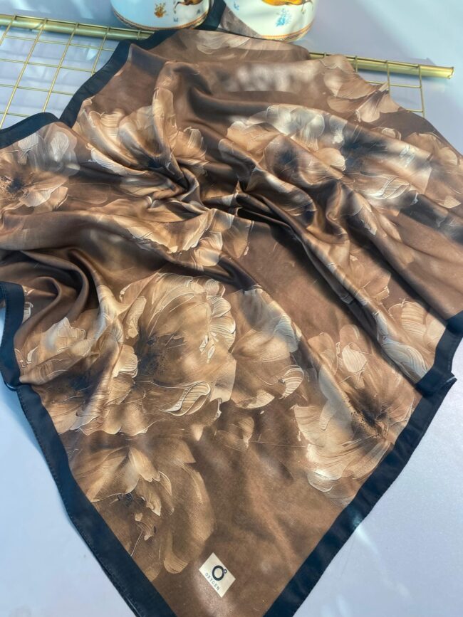 Rosaline Desen Pamuk İpek Şal-13000-Zeytin Yeşili