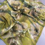 Rosaline Desen Pamuk İpek Şal-13000-Limon Yeşili