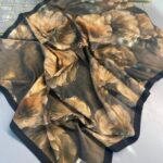 Rosaline Desen Pamuk İpek Şal-13000-Fındık Kabuğu