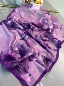 Rosaline Desen Pamuk İpek Şal-13000-Leylak