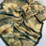 Rosaline Desen Pamuk İpek Şal-13000-Çam  Yeşili