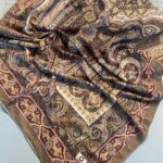 Nakkaş Desen Pamuk İpek Şal-10003-Sütlü Kahve