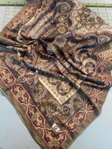 Nakkaş Desen Pamuk İpek Şal-10003-Sütlü Kahve