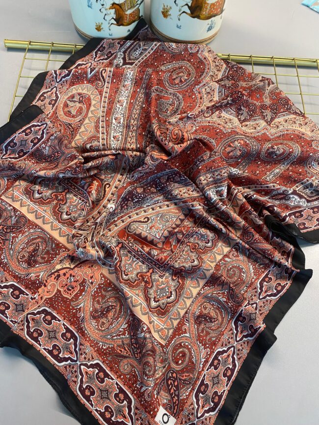 Nakkaş Desen Pamuk İpek Şal-10003-Şeftali