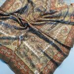 Nakkaş Desen Pamuk İpek Şal-10003- Kahve