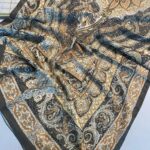 Nakkaş Desen Pamuk İpek Şal-10003-Haki