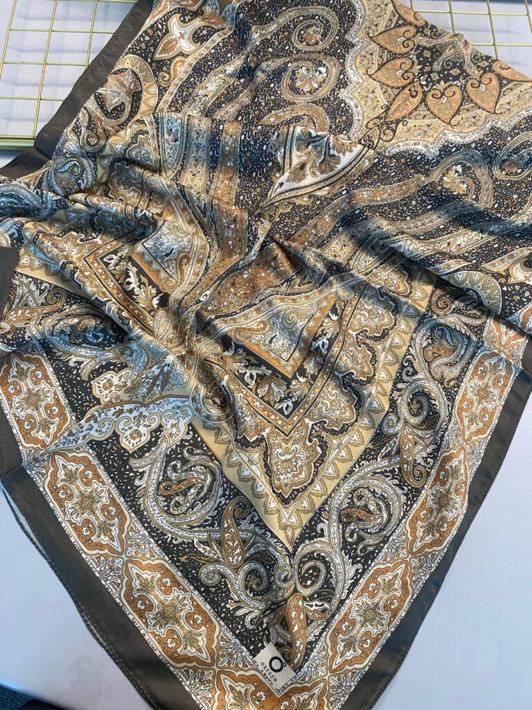 Nakkaş Desen Pamuk İpek Şal-10003-Haki