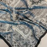 Nakkaş Desen Pamuk İpek Şal-10003-Su yeşili