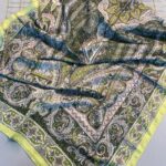 Nakkaş Desen Pamuk İpek Şal-10003-Yeşil