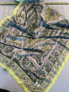 Nakkaş Desen Pamuk İpek Şal-10003-Yeşil