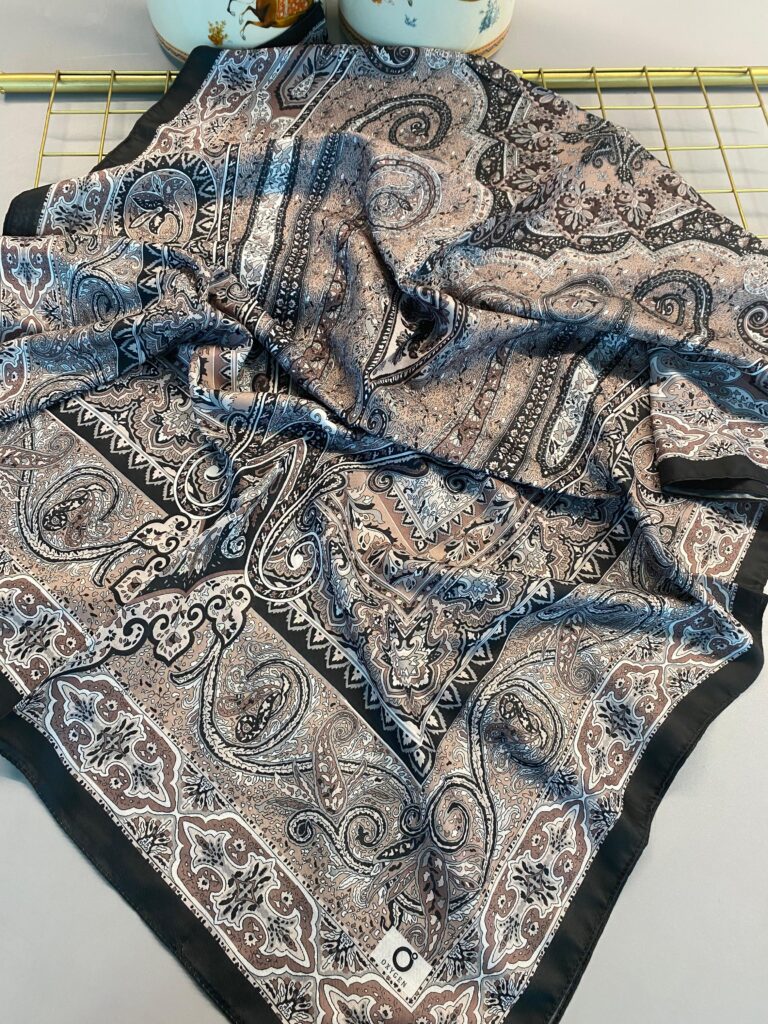 Nakkaş Desen Pamuk İpek Şal-10003-Latte