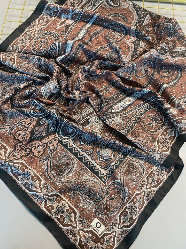 Nakkaş Desen Pamuk İpek Şal-10003-Acı kahve