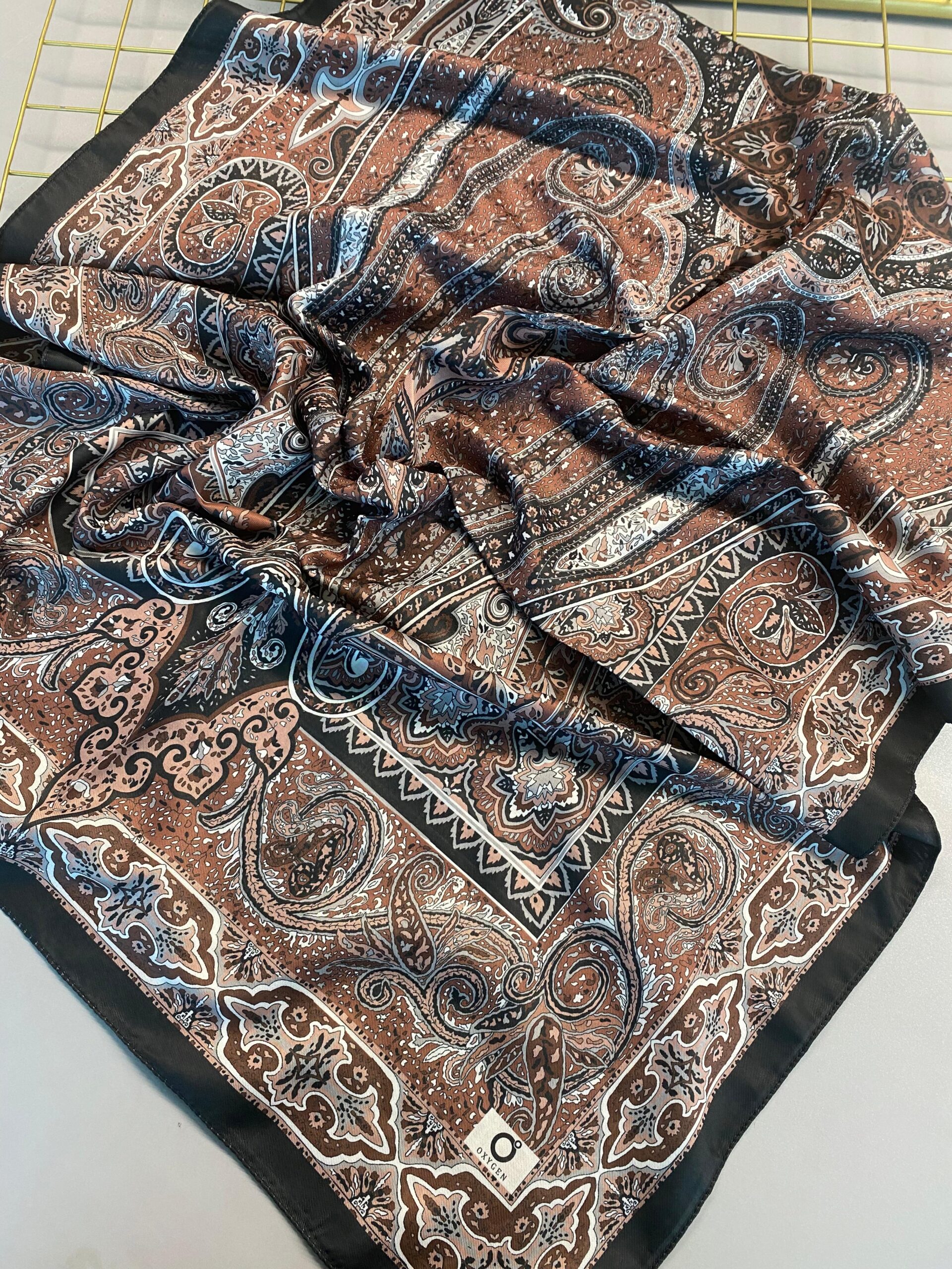 Nakkaş Desen Pamuk İpek Şal-10003-Acı kahve