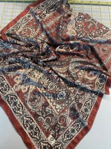 Nakkaş Desen Pamuk İpek Şal-10003-Kiremit