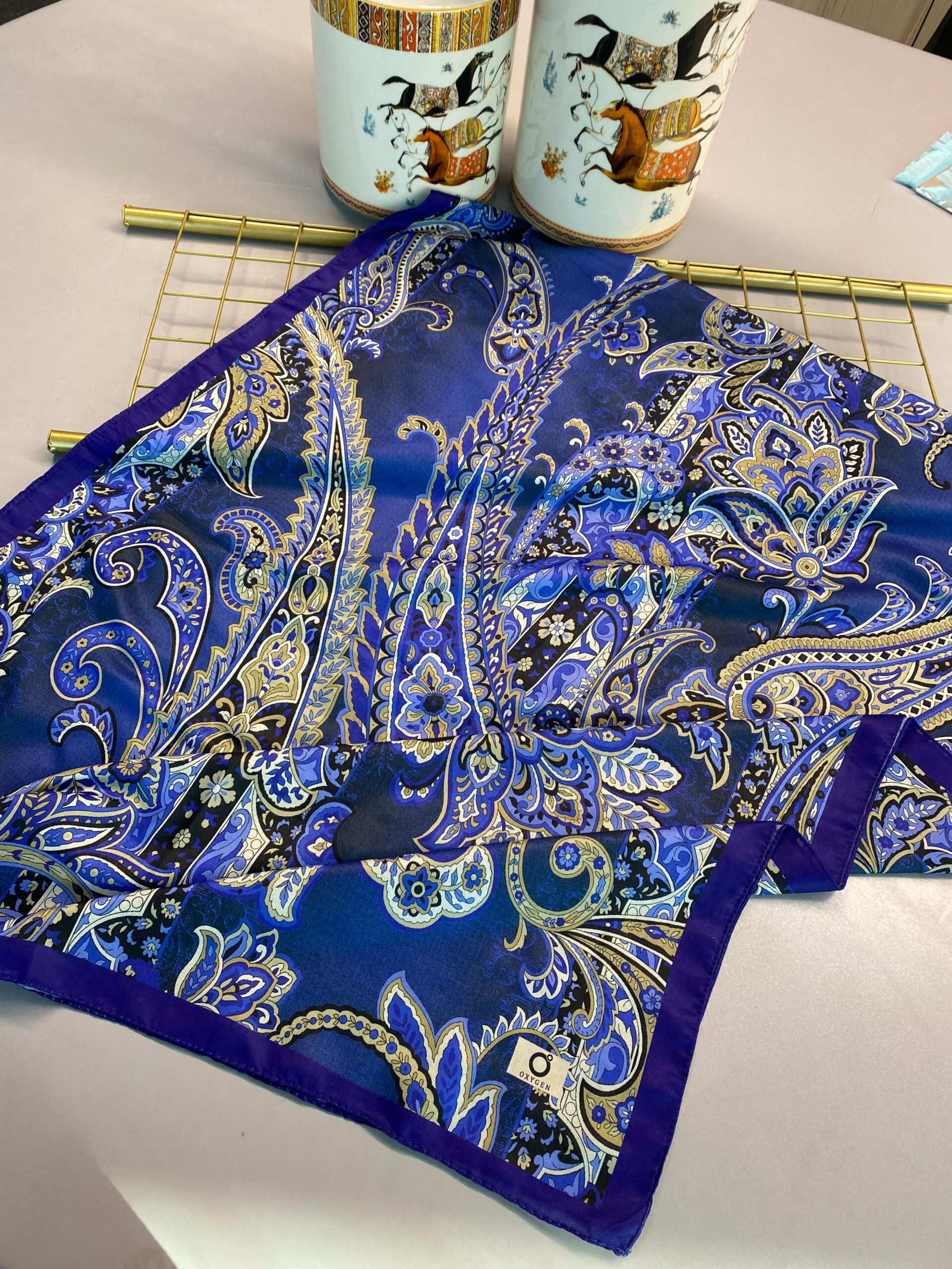 İnci Gecesi Desen Pamuk İpek Şal-10004-SAKS