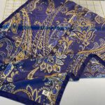 İnci Gecesi Desen Pamuk İpek Şal-10004-LACİVERT