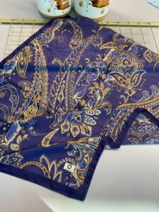 İnci Gecesi Desen Pamuk İpek Şal-10004-LACİVERT