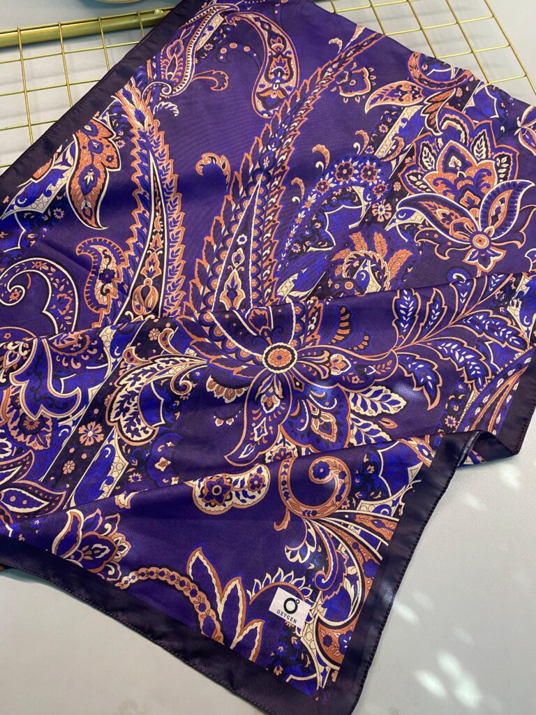 İnci Gecesi Desen Pamuk İpek Şal-10004-LEYLAK