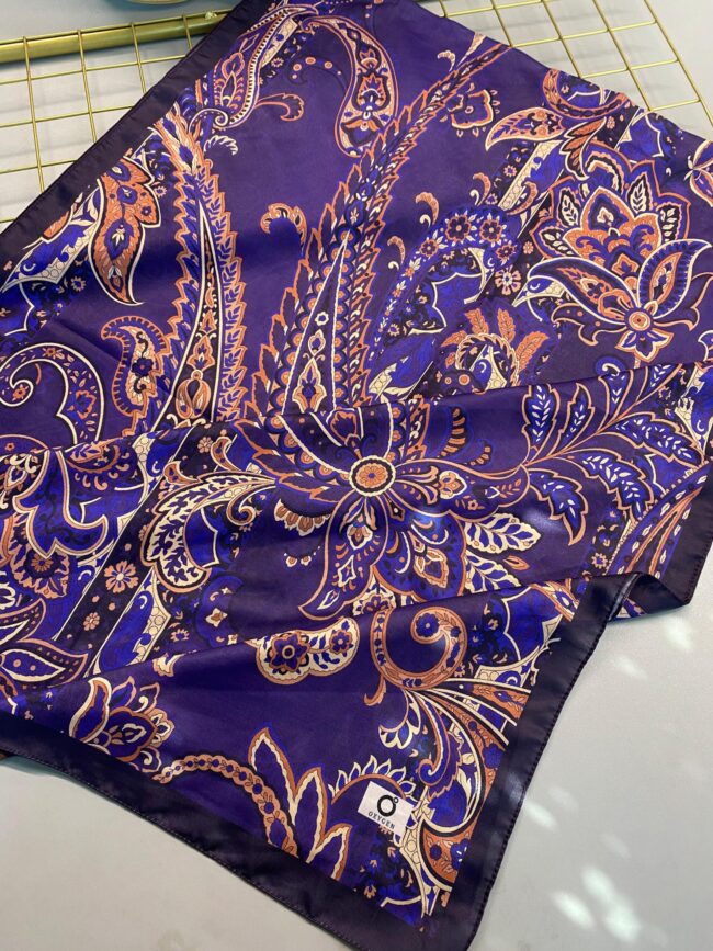 İnci Gecesi Desen Pamuk İpek Şal-10004-LEYLAK