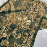 İnci Gecesi Desen Pamuk İpek Şal-10004-HAKİ