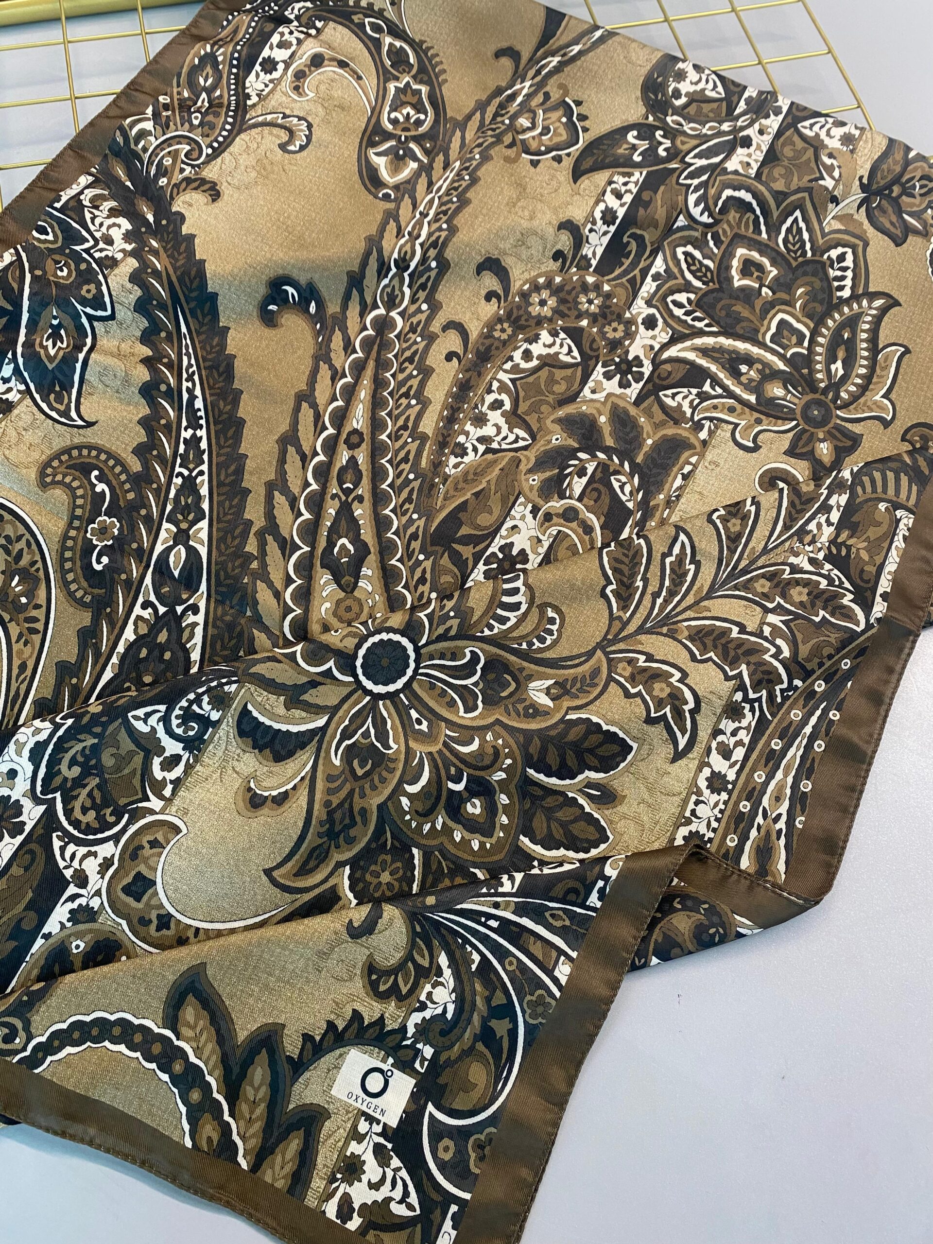 İnci Gecesi Desen Pamuk İpek Şal-10004-Cappuccino