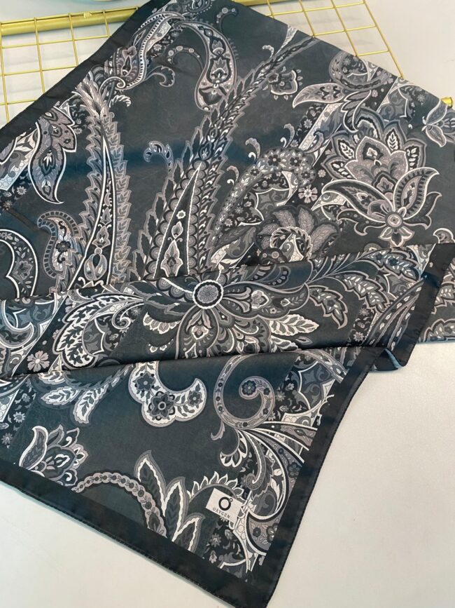 İnci Gecesi Desen Pamuk İpek Şal-10004-KOYU GRİ