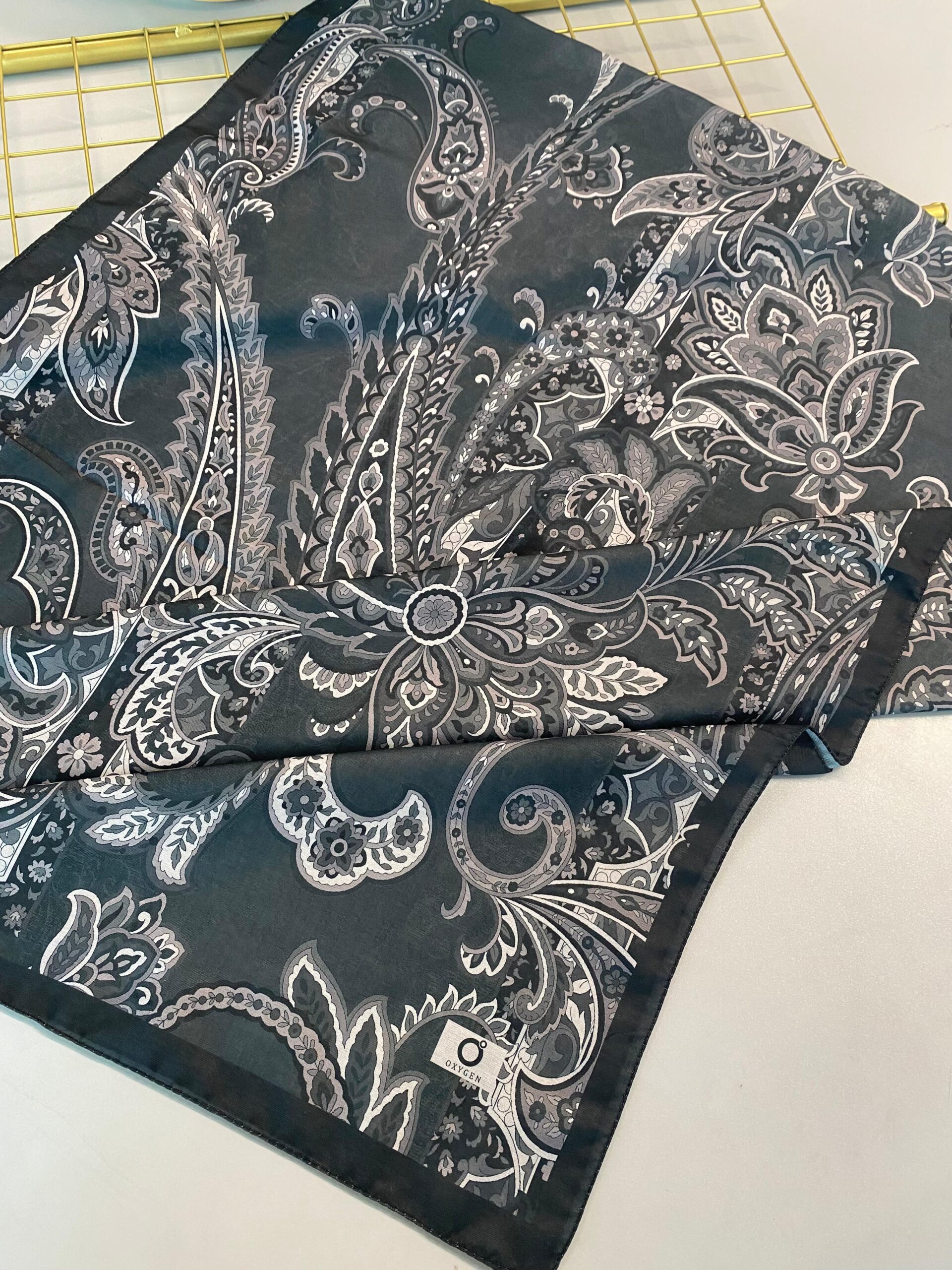 İnci Gecesi Desen Pamuk İpek Şal-10004-KOYU GRİ