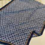 Yaldızlı Gucci Desen Pamuk Şal-110000-Lacivert