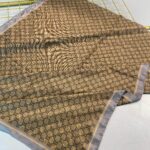 Yaldızlı Gucci Desen Pamuk Şal-110000-Gri