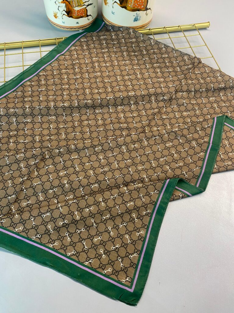 Yaldızlı Desen Pamuk Şal-110000-Yeşil