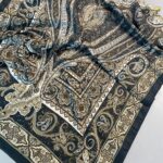 Nakkaş Desen Pamuk İpek Şal-10003-Toprak Yeşili