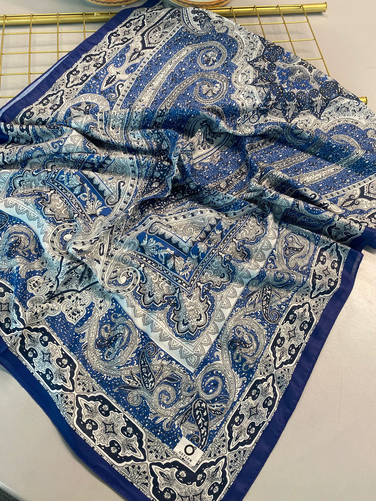 Nakkaş Desen Pamuk İpek Şal-10003-Cam göbeği