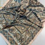 Nakkaş Desen Pamuk İpek Şal-10003-Fildişi