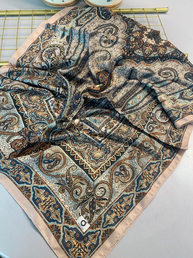 Nakkaş Desen Pamuk İpek Şal-10003-Fildişi