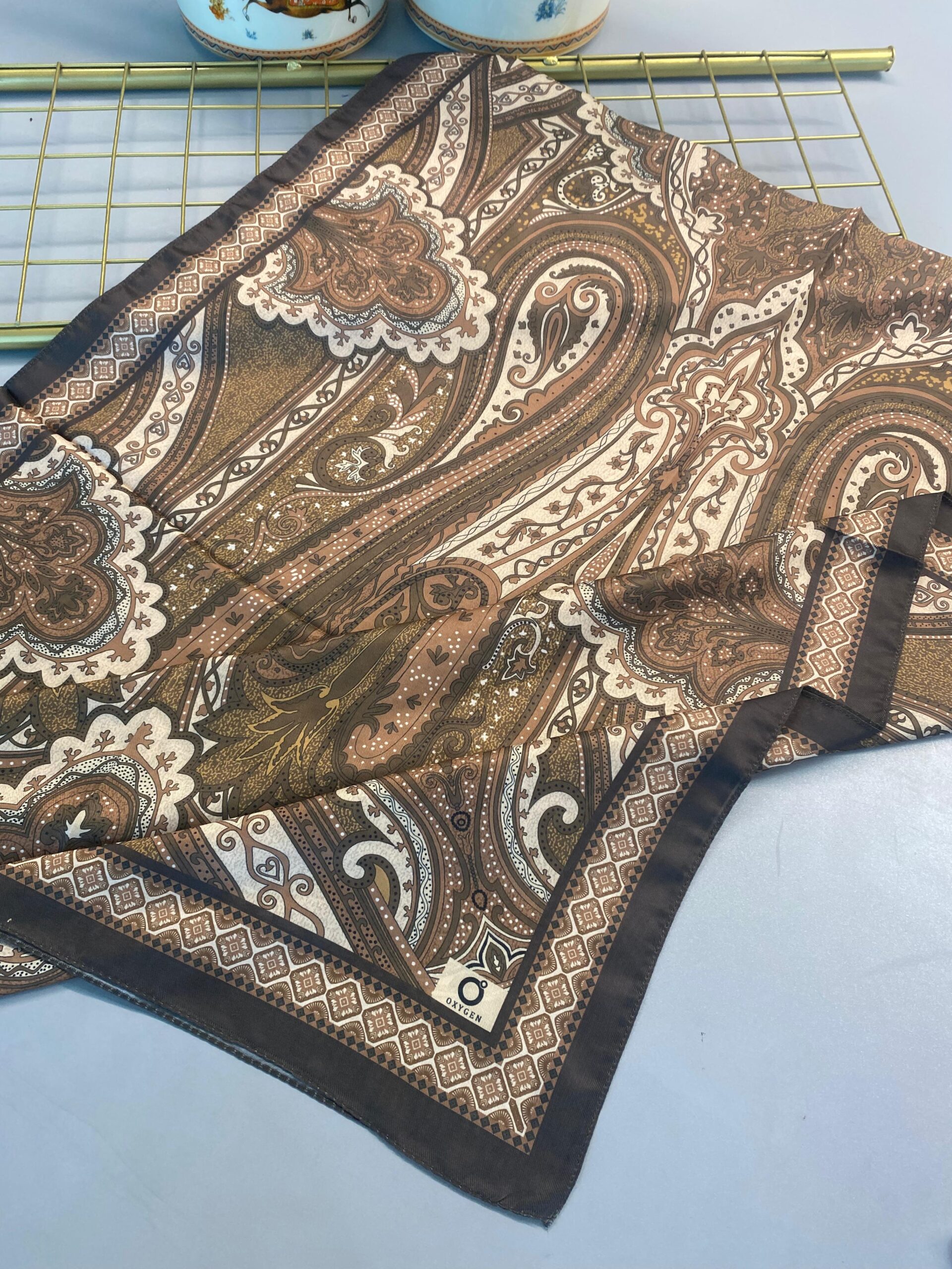 SAHRA DESEN PAMUK İPEK ŞAL-10005-KAHVE