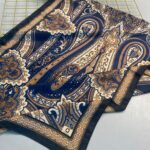 SAHRA DESEN PAMUK İPEK ŞAL-10005-LACİVERT