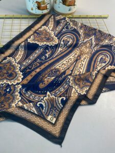 SAHRA DESEN PAMUK İPEK ŞAL-10005-LACİVERT