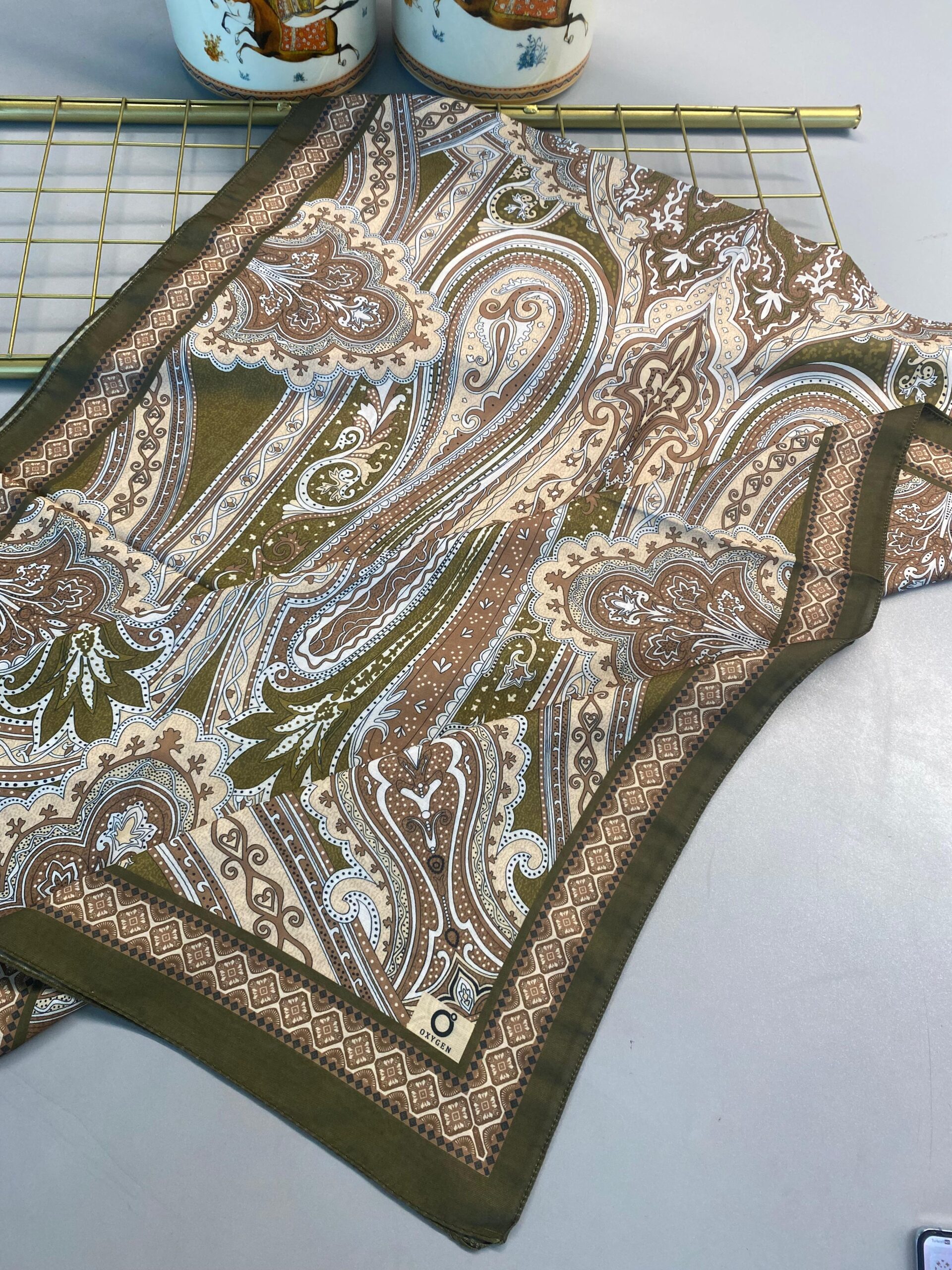 SAHRA DESEN PAMUK İPEK ŞAL-10005-YAĞ YEŞİLİ